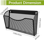 EasyPAG 6 Pack Wall File Organizer, Metal Mesh Hanging File Folder Holder for Letter/A4 Size Folders, Vertical Wall Mount Mail Sorter for Office Paperwork, Classroom, Black - Image 4
