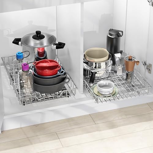 Simple Houseware Under Cabinet Pull Out Sliding Shelf Drawer, 21Dx14W - Image 4