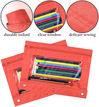 YoeeJob Pencil Pouch for 3 Ring Binder，Zipper Pencil Pouches Bulk，Pencil Case Pouch with Clear Window for Class, School, Office, 6 Colors-24 Packs - Image 5