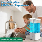 2 Pack Automatic Soap Dispenser Touchless, 16.5oz Rechargeable Liquid Hand Soap Dispenser for Kitchen Sink, Bathroom, Laundry Detergent Dispenser with 3 Adjustable Levels, Non-Slip Base - Image 7