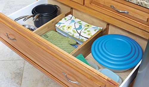 Lipper International 8897 Bamboo Wood Custom Fit Adjustable Deep Kitchen Drawer Dividers, Set of 2 - Image 4