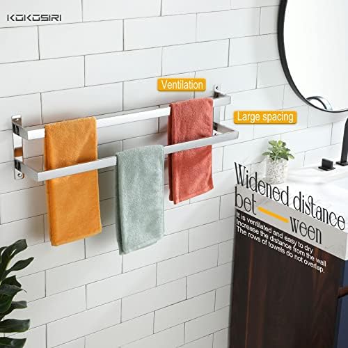 KOKOSIRI Towel Bars Bath Towel Holders 32 Inches Chrome Bathroom 2-Tiers Ladder Towel Rails Wall Mounted Towels Shelves Rack Polished Stainless Steel, B5008CH-L32 - Image 5