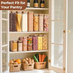 ComSaf Pasta Containers Storage 2.2 Qt, Set of 3 Tall Glass Spaghetti Jar - Image 5