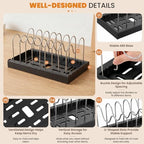2 Pack Expandable Pot Lid Organizers with 10 Adjustable Dividers - Image 4