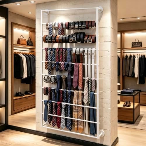 10 Tier Scarf Display Rack Tie Hijab Ribbon Organizer Gift Wrap Paper Holde - Image 2