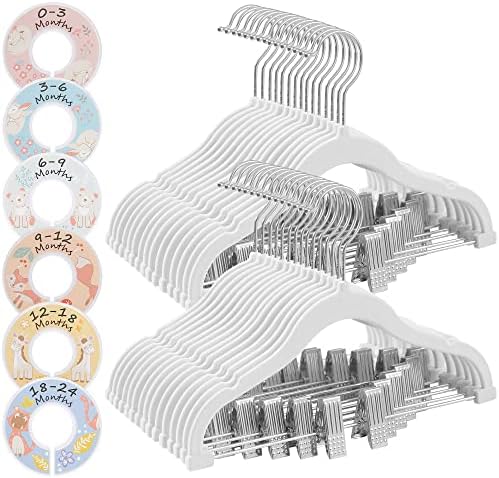 SONGMICS 30 Pack Baby Hangers, Non-Slip Pants Hangers with Clips by SONGMICSbySONGMICSHOME