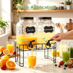 Accguan 1-Gallon Drink Dispensers for Parties,Glass Beverage Dispenser 2pcs - Image 7