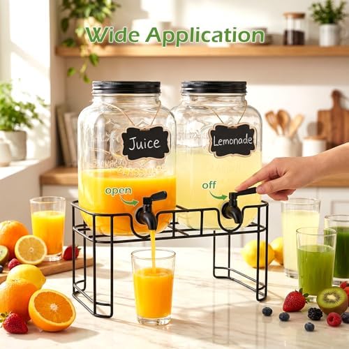 Accguan 1-Gallon Drink Dispensers for Parties,Glass Beverage Dispenser 2pcs - Image 7