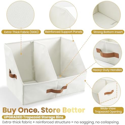Closet Organizers Storage, Medium Collapsible Bin 6pc, Dark Gray - Image 3