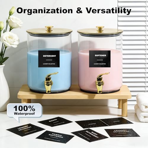 Glass Laundry Detergent Dispenser for Laundry Room Organization(2, Gold) - Image 4