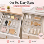18 Pcs Clear Adjustable Drawer Organizer, 2-Size Desk Drawer Organizer Box, Acrylic Storage Bins for Makeup, Cosmetic, Kitchen Utensils, Bedroom Dressers Tool Organizer for Gadgets (18) - Image 6