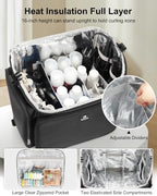 Relavel Rolling Makeup Case, Hair Tools Travel Bag Cosmetology Case on Wheels with 2 Clear Bags, Professional Hairstylist Bag Makeup Artist Storage Train Case Barber Organizer with 360° Spinner Wheels - Image 4