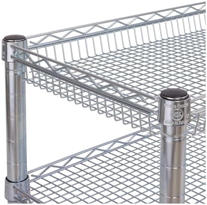 Seville Classics UltraDurable NSF Commercial Heavy Duty Metal Rolling Utility Cart, Handle Bar for Restaurant, Garage, Warehouse, Kitchen, Office, Deep Top Basket (34.8"W x 18.25"D) - Image 5