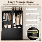 IRONCK Freestanding Closet System with Adjustable Shelves & 3 Drawers - Image 4