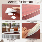 Briwooody 20'' Lazy Susan Turntable Tray for Table Top, Teak - Image 4