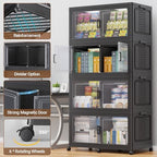 BROVIEW 800Qt Stackable Storage Bins with Lid for Room Closet, 4Pack,Black - Image 4