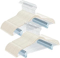 HOUSE DAY Velvet Skirt Hangers with Adjudtable Clips 30 Pack, Ivory by HOUSEDAY