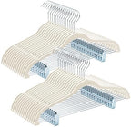 HOUSE DAY Velvet Skirt Hangers with Adjudtable Clips 30 Pack, Ivory by HOUSEDAY