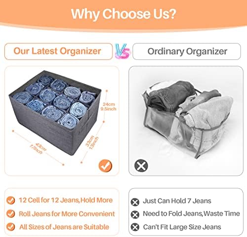 4 Pack 12-Grid Closet Organizers and Storage Bins with Dividers for Clothes - Image 3