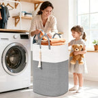 Woven Laundry Basket for Clothes, 50L Large Rectangle Laundry Hampers with Beads Tassel, Nursery Storage Basket for Toys, Tall Dirty Clothes Hamper for Bedroom Aesthetic, Laundry Room Organization - Image 2