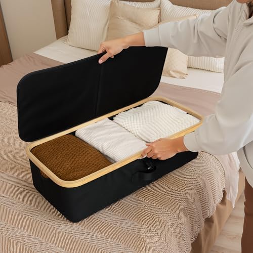 StorageWorks 7" Low Profile Underbed Storage Containers with Bamboo Frame - Image 4