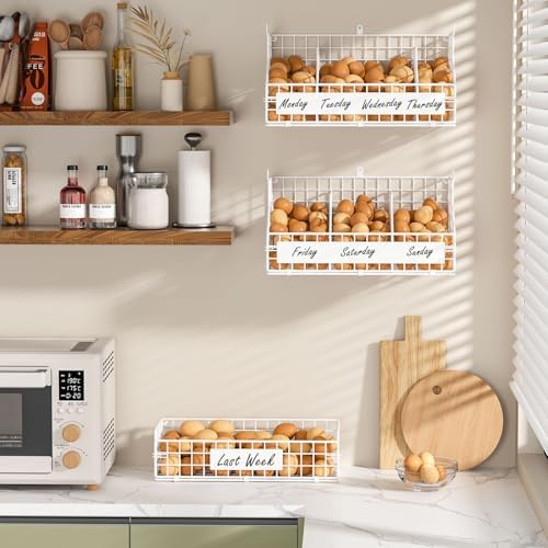 keomaisyto Egg Holder Countertop with 5 Dividers & DIY Nameplate - Image 2