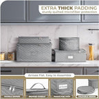 Sorbus China Storage Containers, 4-Piece Plate Storage Set (Gray) - Image 3