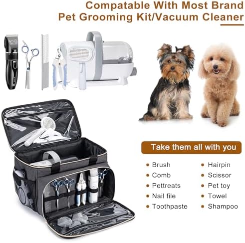 Dog Grooming Vacuum Bag, Pet Grooming Kit Bag Perfect for Dog Hair Vacuum & Grooming Tool Kit Accessories- Grey - Image 4