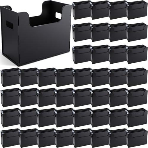 48 Pcs Portable Desktop File, Filing Organizer, Black by Trandraft