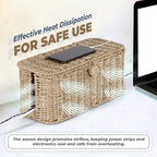 Bluewest 2-Pack Cable Management Box with Lids, Rattan Cord Organizer - Image 6
