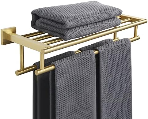Alise Double Towel Rack for Bathroom Wall Mounted 16 Inch,Gold by Alise