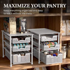 Simple Houseware 3 Tier White Alloy Steel Sliding Basket Organizer Drawer Cabinet - Image 7