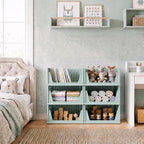 Pinkpum Green Boy Closet Organizers and Storage Stackable Plastic Drawer Basket for Clothing Stackable Storage Bins Shelf Storage Container for Rv Closet Wardrobe Bedroom Bathroom Playroom Man 6 Pack - Image 5