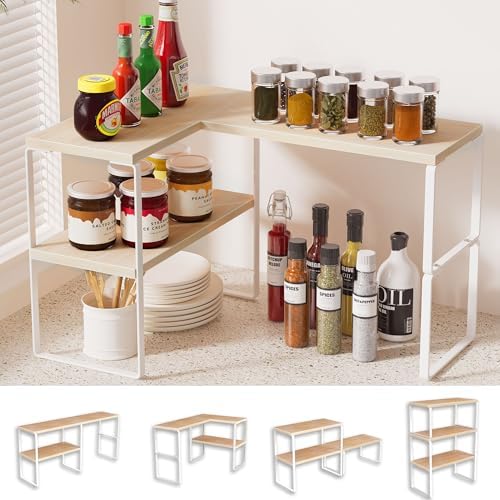 Golener Kitchen Counter Organizer, Countertop Shelf, Adjustable, Stackable by Golener