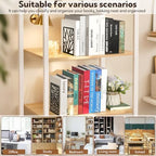 20 Pieces Book Ends for Shelves Heavy Duty Bookends Non-Skid Metal Book Holders Black Tree Design Modern Bookends for Shelves Office Home Decorative Book Stopper for Books CD(10 Pair) - Image 6