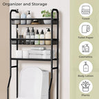 3 Tier Over The Toilet Storage Shelf, Freestanding Over The Toilet Rack, Space Saver Metal Bathroom Organizers and Storage for Small Space, Above The Toilet Storage Shelf Stand Organizer - Image 5