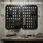 2-Pack Rigid Molle Panel, 15.6" x 11" ABS Plastic Modular Wall Mount Tactical Gear Organizer for Garage, Gun Safe & Vehicle - Image 5