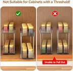 DABIGE 3 Pack Pull Out Spice Rack Organizer for Cabinet, 2 Tier Slide Out Spice Racks Organizer, Spice Cabinet Organizers, Cabinet Size Need:12'' High x 11'' Deep x 5'' Wide, Clear Acrylic - Image 6