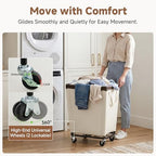 StorageWorks Laundry Hamper with Wheels, 210L Rolling Beige Basket - Image 3
