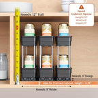 Mystozer Pull Out Spice Rack Organizer for Cabinet, Slide Out Spice Racks Organizer, Easy to Install Spice Cabinet Organizers, 8.5''Wx10.5''Dx8.3''H, 3 Drawers - 2 Tiers (Black) - Image 4