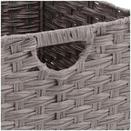 Seville Classics Premium Handwoven Portable Laundry Bin Basket with Carrying Handles, Household Storage for Clothes, Linens, Sheets, Gray, Rectangular (2-Pack) - Image 6