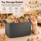 OIASKET 118L Extra Large Blanket Basket Living Room, 24.8"x17.7"x16.2" - Image 5