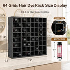 Krafetto Hair Dye Storage Organizer, 64 Grids Wall-mountable Hair Color Holder, Stackable Toner Bottle Rack, Salon Decor for Hair Dye Bottles - Image 2