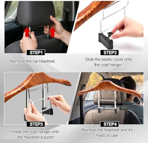 DaisyInner 2 Pack Car Coat Hanger for Headrest, Seat Jacket Hanger - Image 4