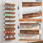 Over the Door Pantry Organizer: Pantry Organization and Storage with Hanging Basket - 9-Tier Metal Spice Rack Adjustable Shelves for Kitchen Bedroom Bathroom & Laundry Room White - Image 4