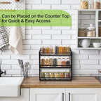 3 Tier Bamboo Spice Rack Wall Mount or Countertop,Spice Organizer - Image 4