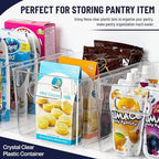 Clear Plastic Storage Bins with Lids, Perfect for Kitchen Organization or Pantry Organization and Storage, Stackable Fridge Organizer Bins, Storage Containers for Organizing, Cabinet Organizers - Image 3