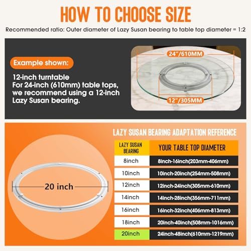 Lazy Susan Hardware 20 Inch, 500lbs Heavy Duty Bearing - Image 4