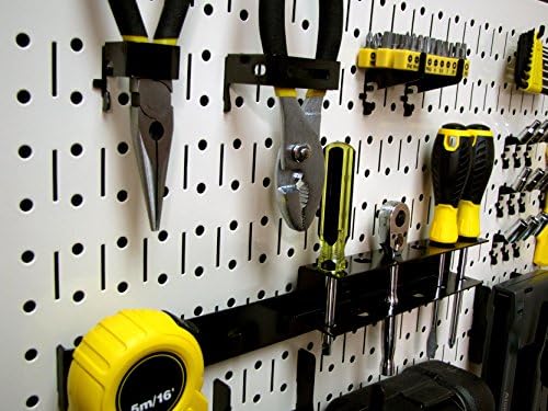 Wall Control Pegboard 16in x 32in Horizontal Beige Metal Pegboard Tool Board Panel - Image 2
