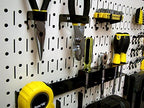 Wall Control Pegboard 16in x 32in Horizontal Beige Metal Pegboard Tool Board Panel - Image 2